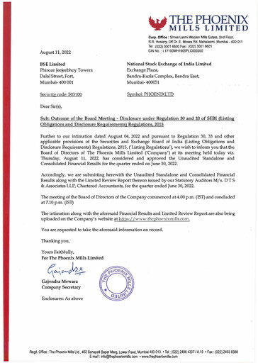 Thumbnail Phoenix Mills
 Quarterly Report 2022-q1