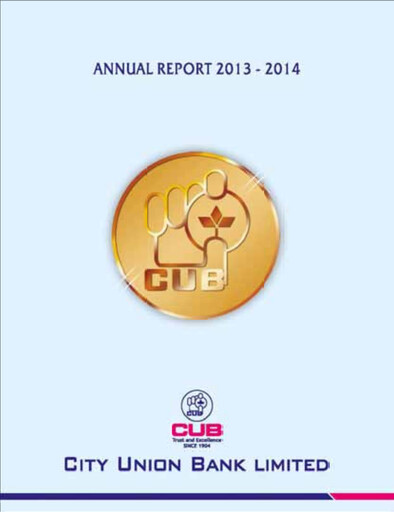 Thumbnail City Union Bank
 Annual Report 2013-2014