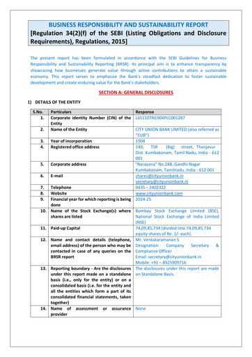 Thumbnail City Union Bank
 ESG Report 2024-2025