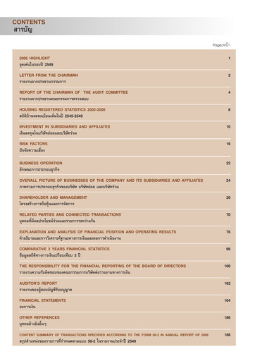 Thumbnail Land and Houses Annual Report 2006