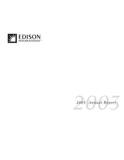 Thumbnail Edison International
 Annual Report 2003