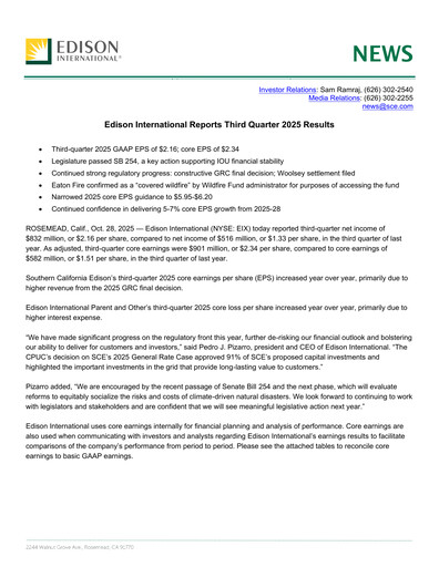 Thumbnail Edison International
 Quarterly Report 2025-q3