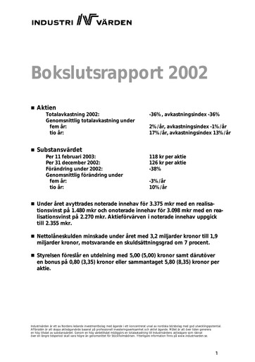 Thumbnail Industrivarden Financial Report 2002