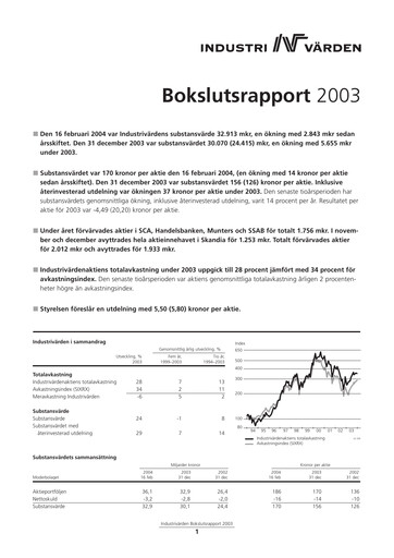 Thumbnail Industrivarden Financial Report 2003