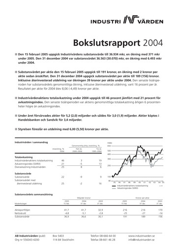 Thumbnail Industrivarden Financial Report 2004