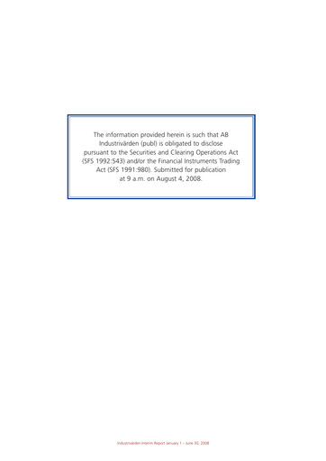 Thumbnail Industrivarden Half-year Report 2008-h1