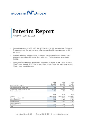 Thumbnail Industrivarden Half-year Report 2025-h1