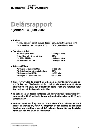 Thumbnail Industrivarden Half-year Report 2002-h1