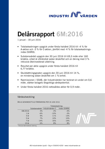 Thumbnail Industrivarden Half-year Report 2016-h1