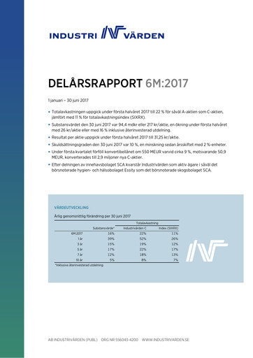 Thumbnail Industrivarden Half-year Report 2017-h1