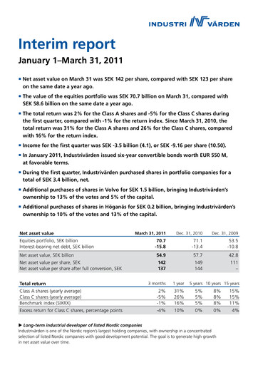 Thumbnail Industrivarden Quarterly Report 2011-q1