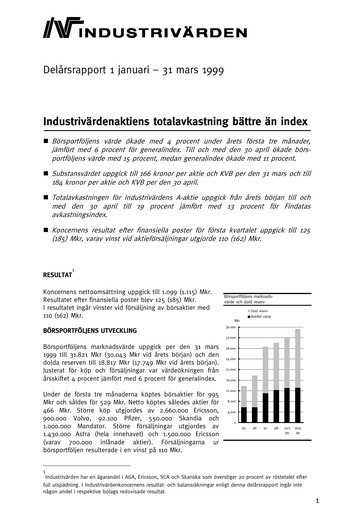 Thumbnail Industrivarden Quarterly Report 1999-q1