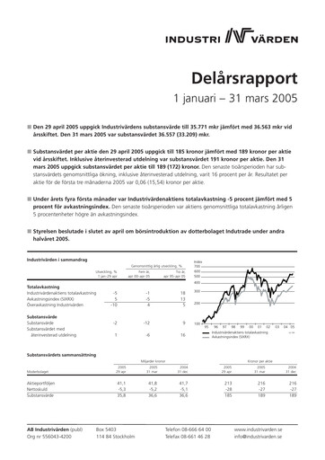 Thumbnail Industrivarden Quarterly Report 2005-q1