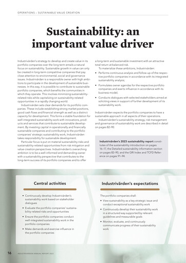 Thumbnail Industrivarden Sustainability Report 2023
