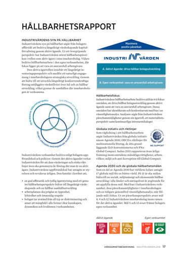 Thumbnail Industrivarden Sustainability Report 2018