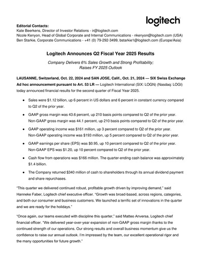 Thumbnail Logitech Quarterly Report 2025-q2