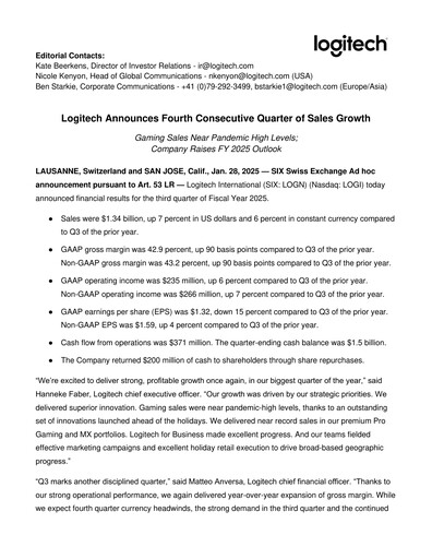 Thumbnail Logitech Quarterly Report 2025-q3