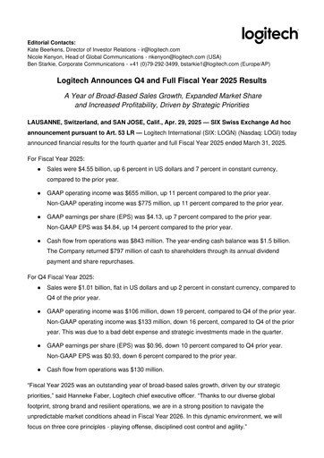 Thumbnail Logitech Quarterly Report 2025-q4