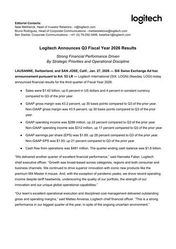Thumbnail Logitech Quarterly Report 2026-q3