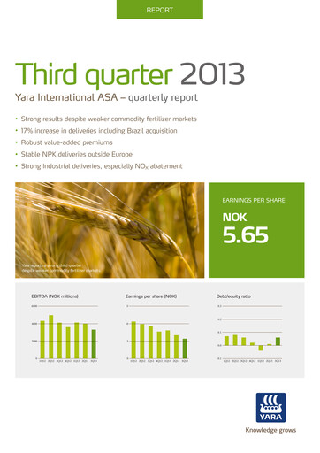 Thumbnail Yara International
 Quarterly Report 2013-q3