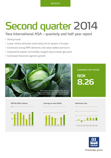 Thumbnail Yara International
 Quarterly Report 2014-q2