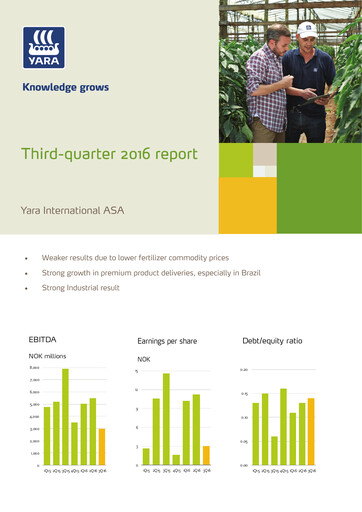 Thumbnail Yara International
 Quarterly Report 2016-q3