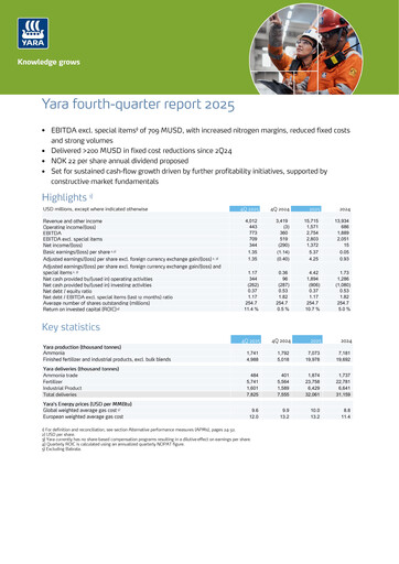 Thumbnail Yara International
 Quarterly Report 2025-q4