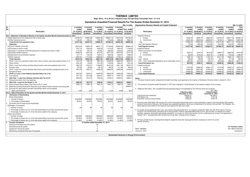 Thumbnail Thermax Quarterly Report 2013-q3
