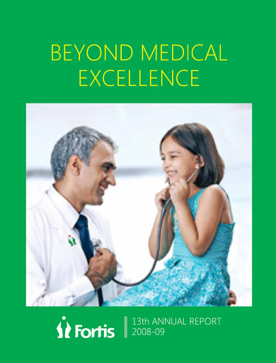 Thumbnail Fortis Healthcare Annual Report 2008-2009