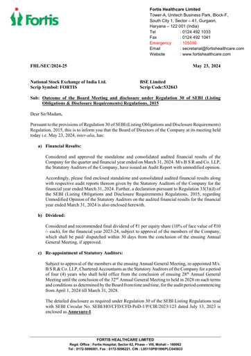 Thumbnail Fortis Healthcare Financial Statement 2023-2024