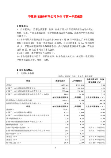 Vorschaubild Hua Xia Bank Quartalsbericht 2021-q1