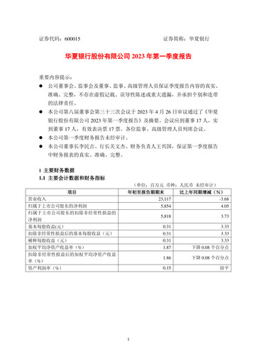 Vorschaubild Hua Xia Bank Quartalsbericht 2023-q1