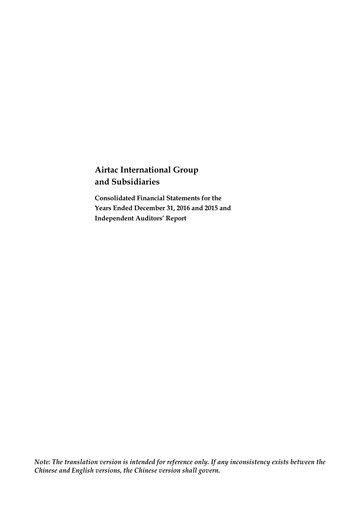 Thumbnail AirTAC International Financial Statement 2016