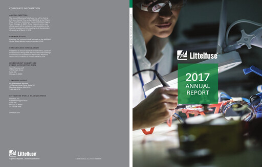 Thumbnail Littelfuse Annual Report 2017