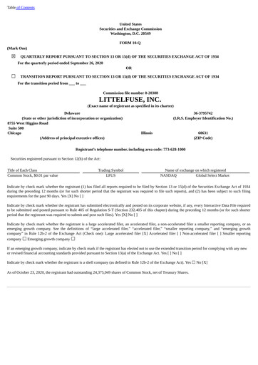 Thumbnail Littelfuse Quarterly Report 2020-q3