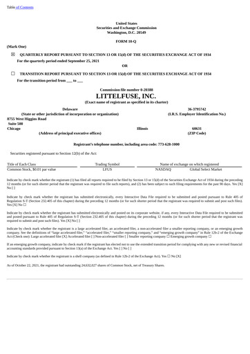 Thumbnail Littelfuse Quarterly Report 2021-q3