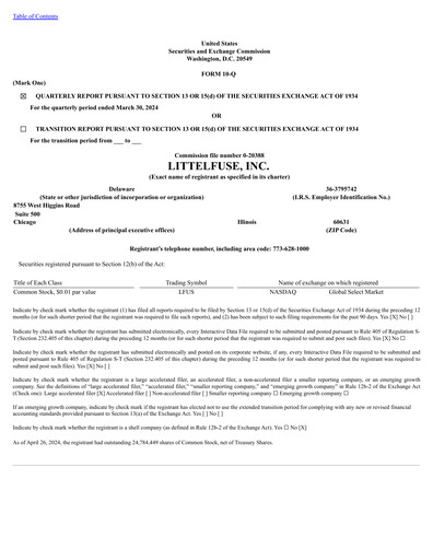 Thumbnail Littelfuse Quarterly Report 2024-q1