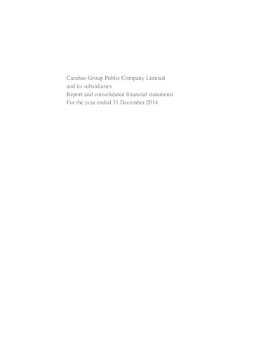 Thumbnail Carabao Group Financial Statement 2014