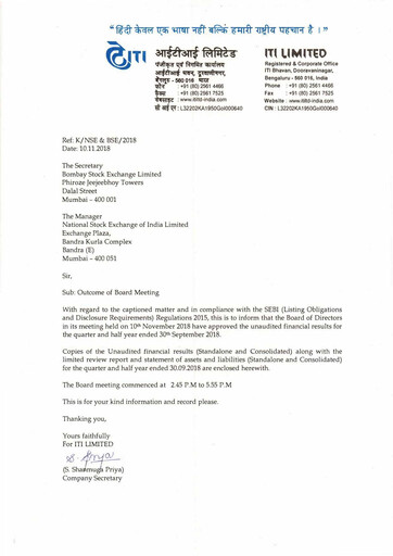 Thumbnail Indian Telephone Industries Quarterly Report 2018-q2