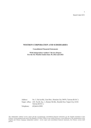 Thumbnail Wistron Corporation Half-year Report 2022-h1