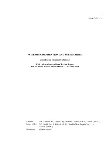 Thumbnail Wistron Corporation Quarterly Report 2025-q1