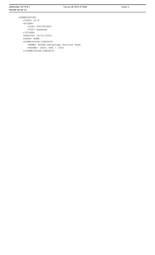 Thumbnail Gruma (Maseca)
 Annual Report 2003