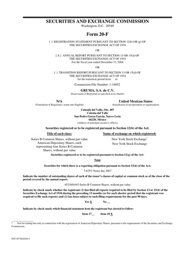 Thumbnail Gruma (Maseca)
 Annual Report 2004