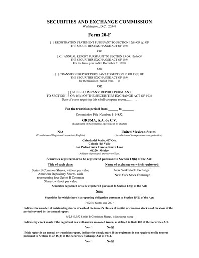 Thumbnail Gruma (Maseca)
 Annual Report 2005