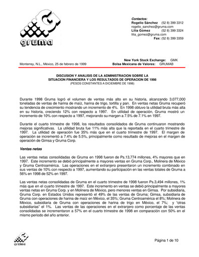 Thumbnail Gruma (Maseca)
 Quarterly Report 1998-q4