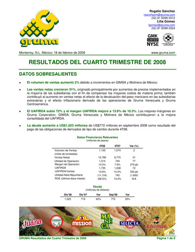 Thumbnail Gruma (Maseca)
 Quarterly Report 2008-q4