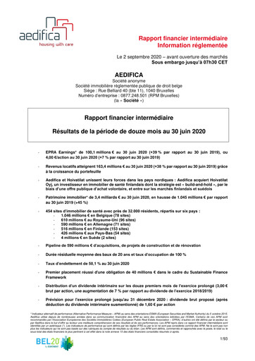 Thumbnail Aedifica Financial Report 2019-2020