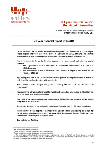 Thumbnail Aedifica Half-year Report 2012-2013