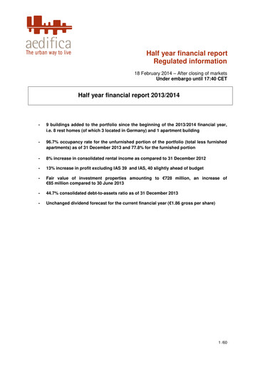 Thumbnail Aedifica Half-year Report 2013-2014