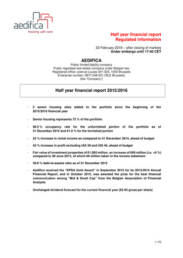 Thumbnail Aedifica Half-year Report 2015-2016